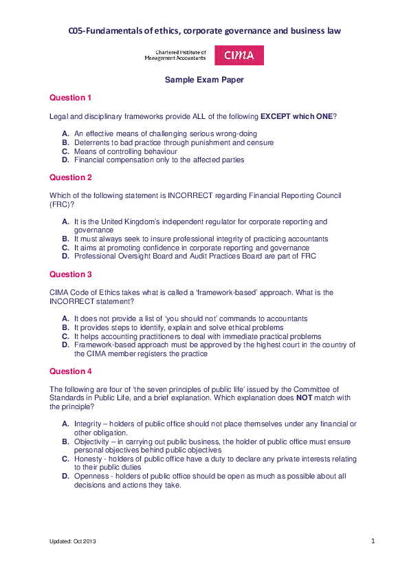 PDF) Fundamentals of ethics, corporate governance and business law