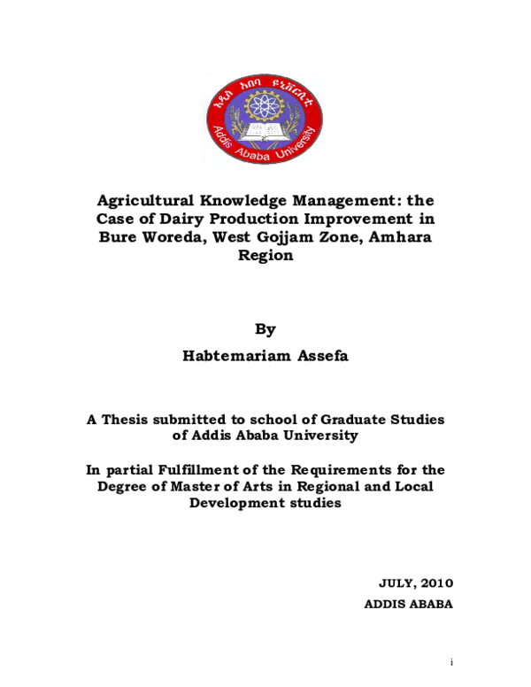 (PDF) Agricultural knowledge management Case of dairy production