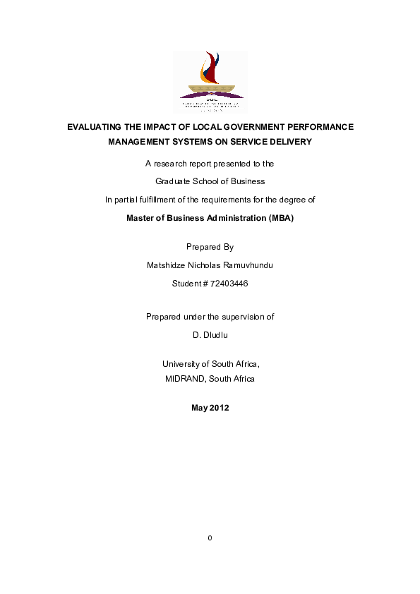 (PDF) Evaluating the impact of local government performance management ...