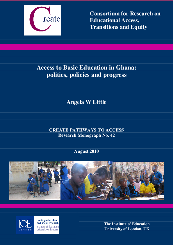 (PDF) Access to Basic Education in Ghana: Politics, Policies and ...