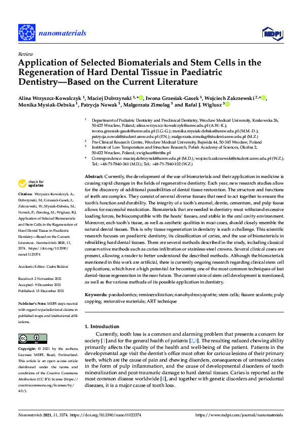 (PDF) Application of Selected Biomaterials and Stem Cells in the ...