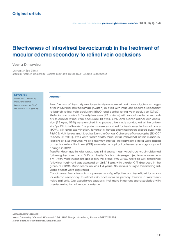 (PDF) Effectiveness of intravitreal bevacizumab in the treatment of ...