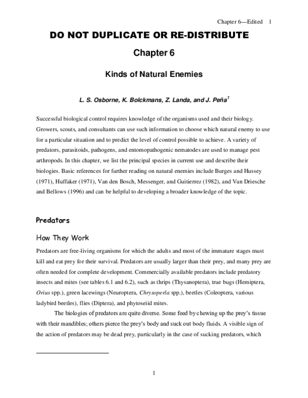 (PDF) Kinds of Natural Enemies