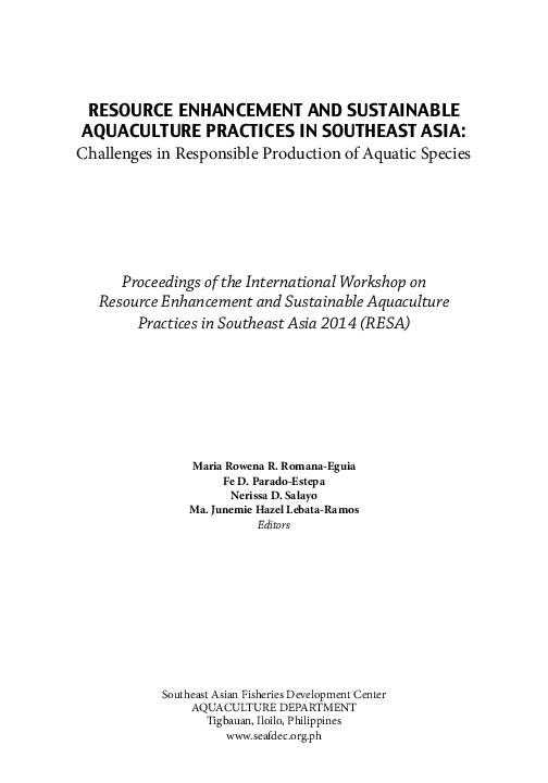 PDF) Resource enhancement and sustainable aquaculture
