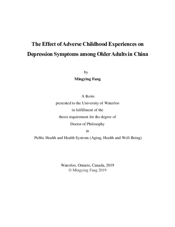 (PDF) The Effect of Adverse Childhood Experiences on Depression ...