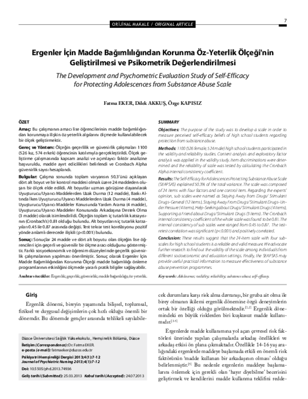 (PDF) The Development and Psychometric Evaluation Study of Self ...