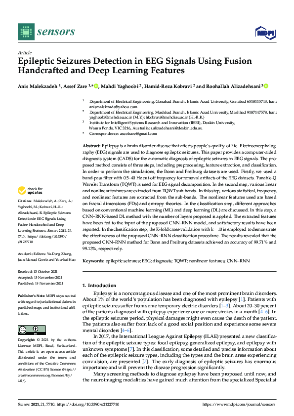 (PDF) Epileptic Seizures Detection in EEG Signals Using Fusion ...