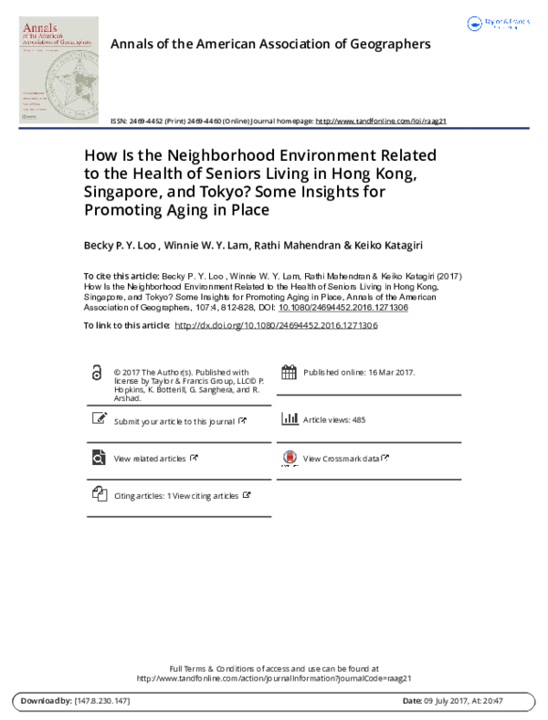 (PDF) How Is the Neighborhood Environment Related to the Health of ...