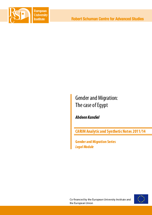 (PDF) Gender and Migration: The case of Egypt