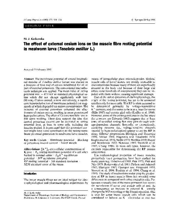 (PDF) The effect of external cesium ions on the muscle fibre resting ...