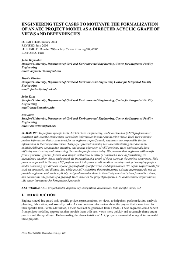 (PDF) Engineering test cases to motivate the formalization of an AEC ...
