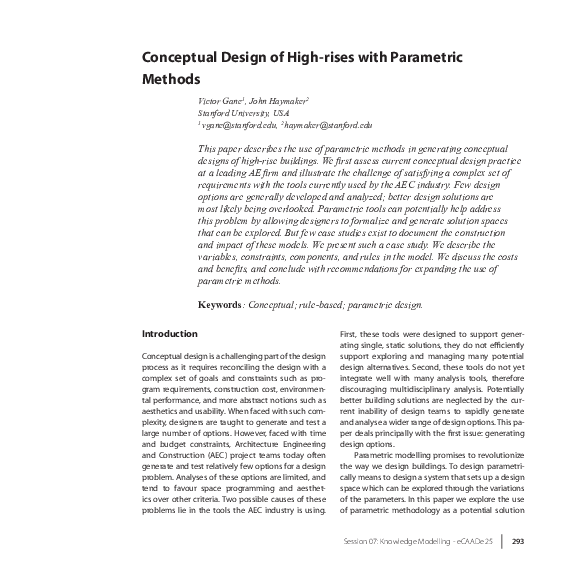 (PDF) Conceptual design of high-rises with parametric methods