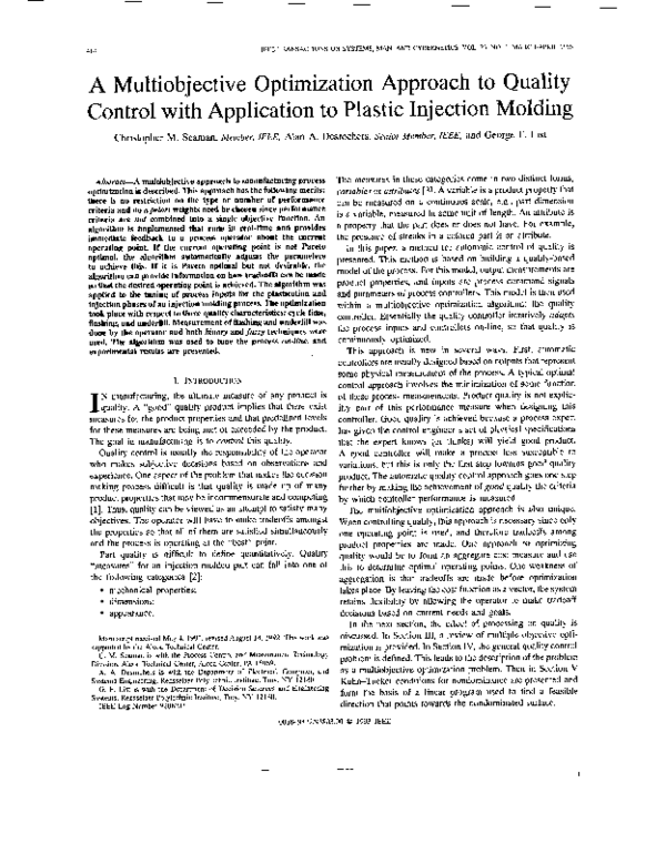 (PDF) A multiobjective optimization approach to quality control with ...