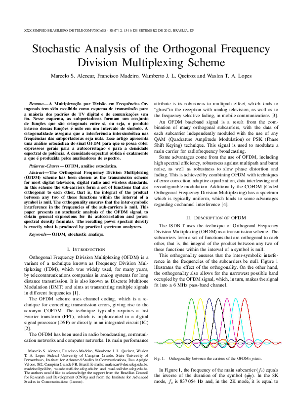 (PDF) Stochastic Analysis of the Orthogonal Frequency Division ...