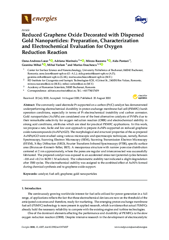 (PDF) Reduced Graphene Oxide Decorated with Dispersed Gold ...