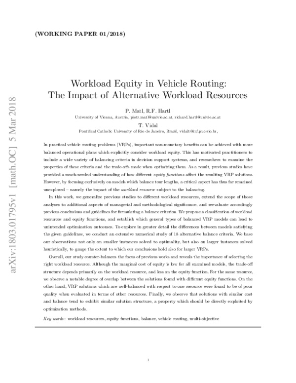 (PDF) Workload Equity in Vehicle Routing: The Impact of Alternative ...