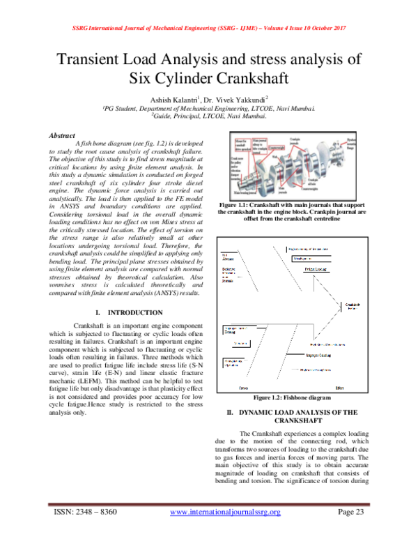 (PDF) Transient Load Analysis and stress analysis of Six Cylinder ...