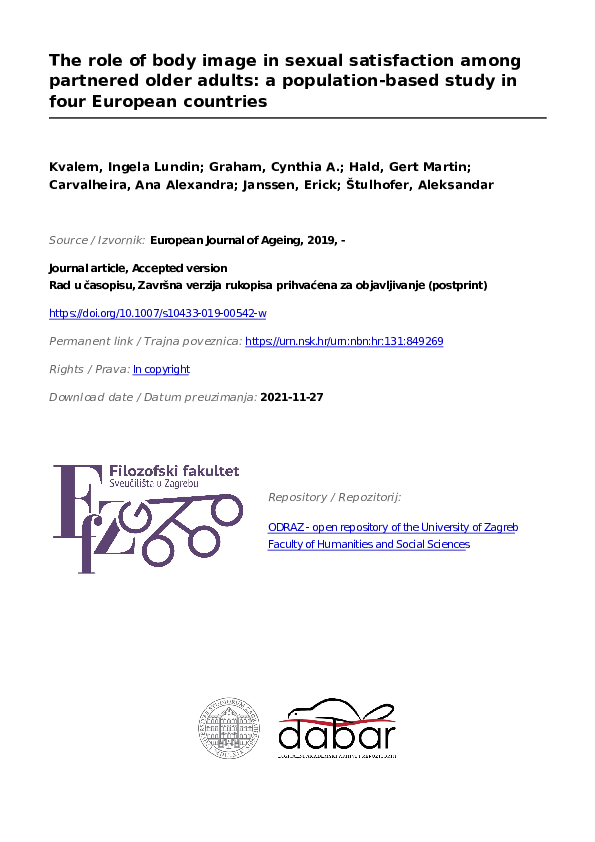 (PDF) The role of body image in sexual satisfaction among partnered ...