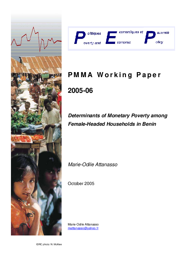 (PDF) The Determinants of Monetary Poverty among Female Heads of ...