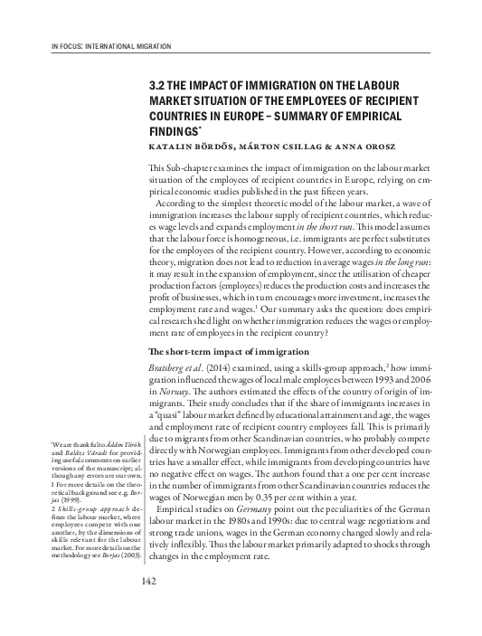 (PDF) 2 the Impact of Immigration on the Labour Market Situation of the ...