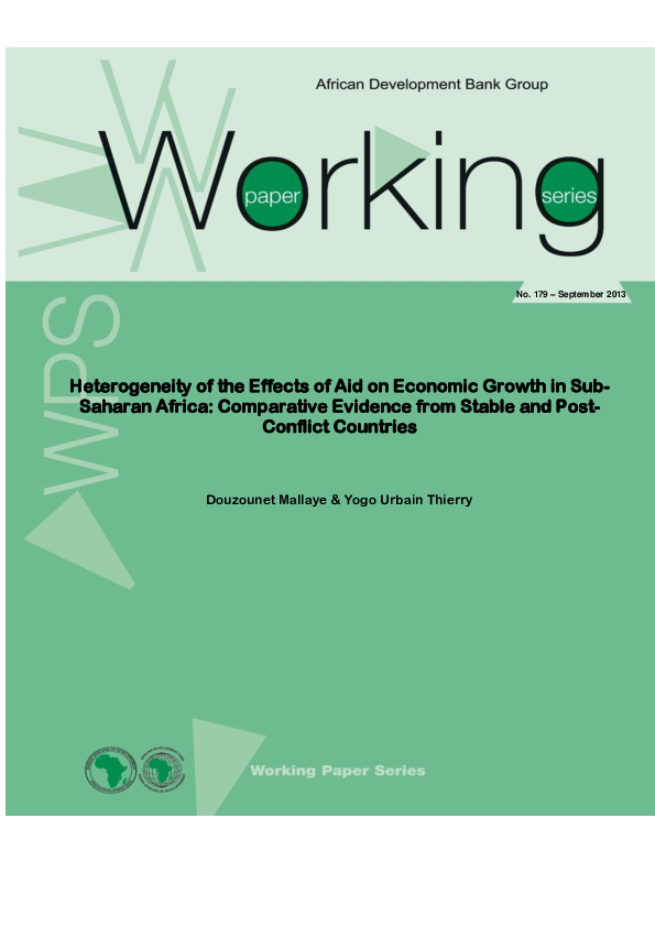 (PDF) Heterogeneity of the Effects of Aid on Economic Growth in Sub ...