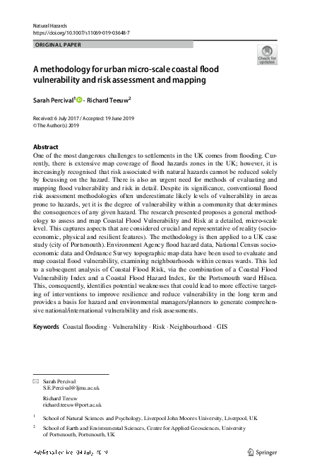 (PDF) A methodology for urban micro-scale coastal flood vulnerability ...