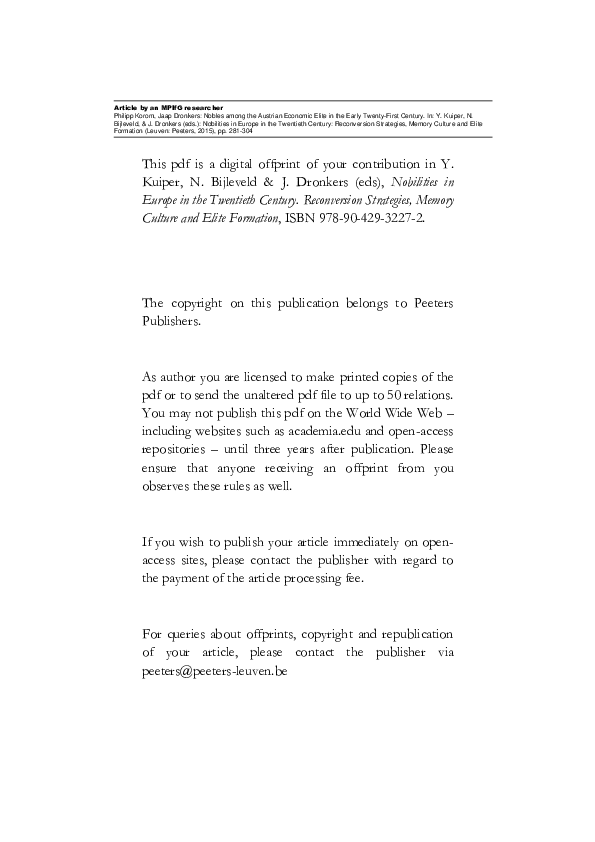 (PDF) Nobilities in Europe in the Twentieth Century