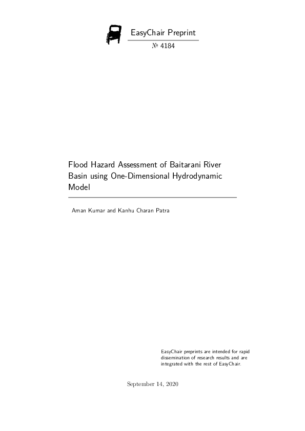 (PDF) Flood Hazard Assessment of Baitarani River Basin using One ...