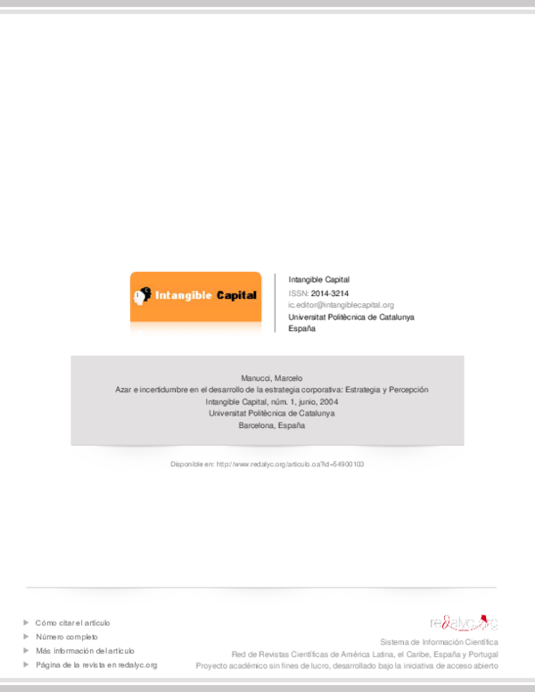 (PDF) Azar E Incertidumbre En El Desarrollo De La Estrategia Corporativa