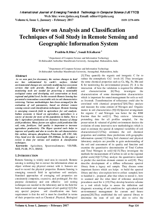 (PDF) Review on Analysis and Classification Techniques of Soil Study in ...