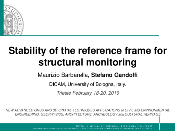 (PDF) Stability of the reference frame for structural monitoring
