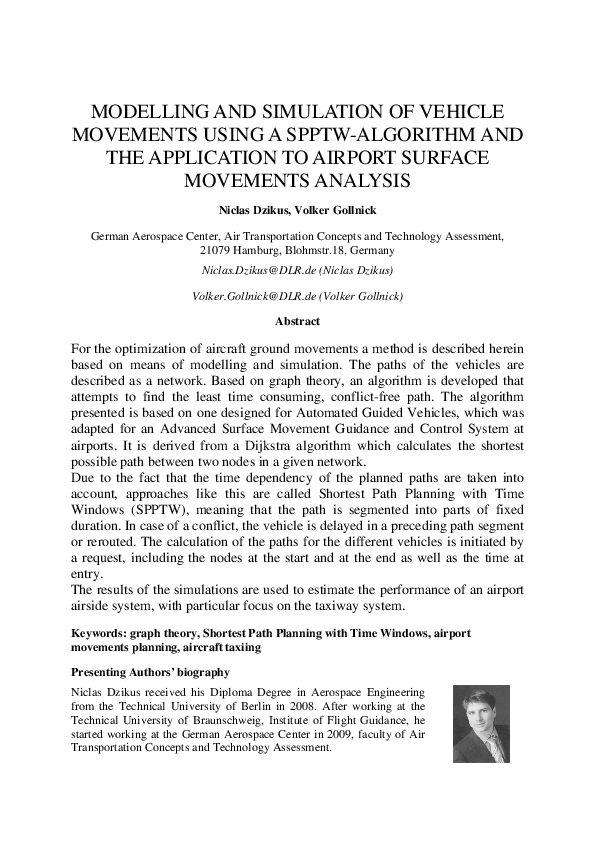 (PDF) Modelling and Simulation of Vehicle Movements using a SPPTW ...