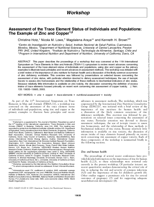 (PDF) Assessment of the trace element status of individuals and ...