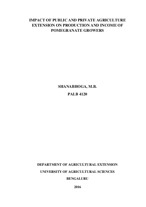 (PDF) Impact of public and private agricultural extension on production ...