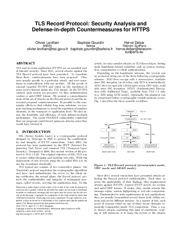 (PDF) TLS Record Protocol