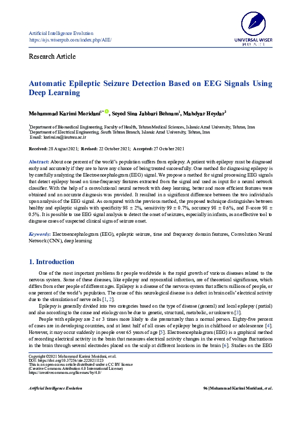 (PDF) Automatic Epileptic Seizure Detection Based on EEG Signals Using ...