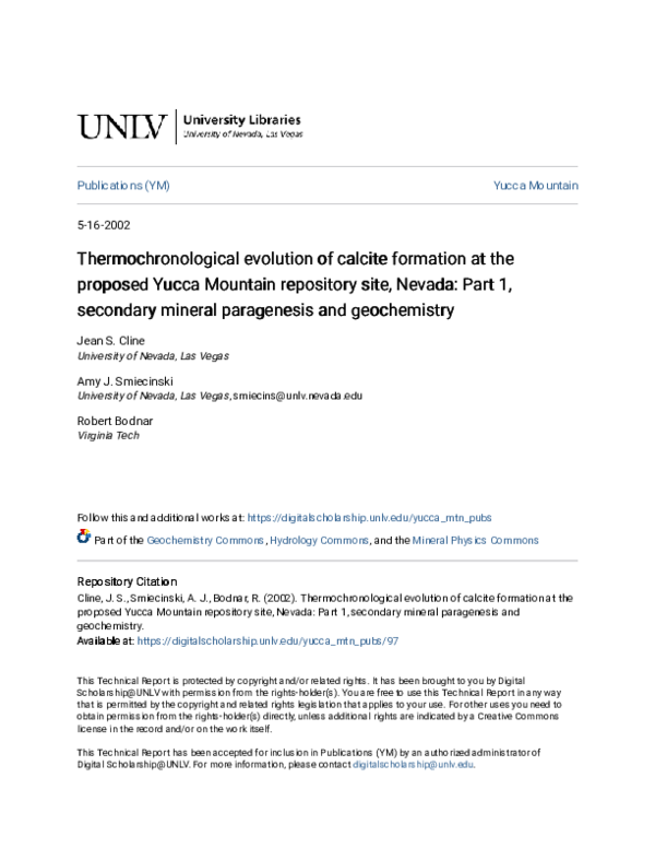 (PDF) Thermochronological evolution of calcite formation at the ...
