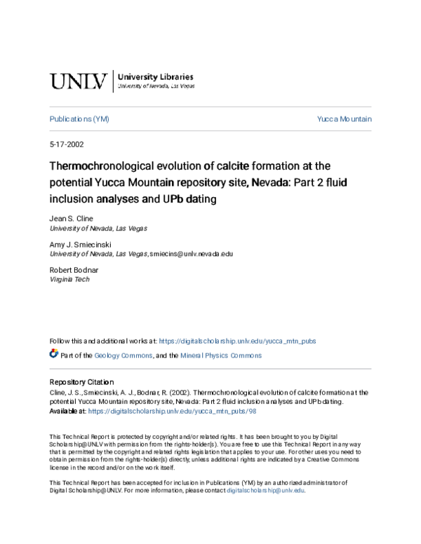 (PDF) Thermochronological evolution of calcite formation at the ...