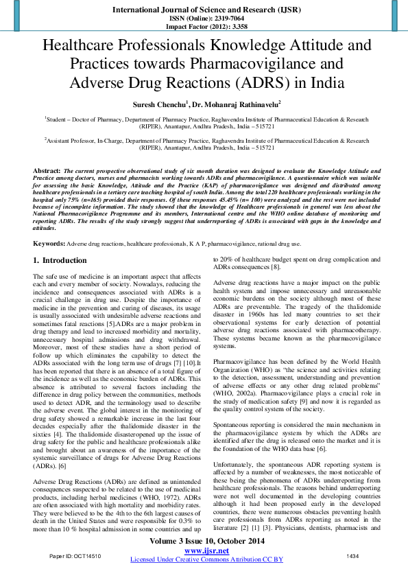 (PDF) Healthcare Professionals Knowledge Attitude and Practices towards ...