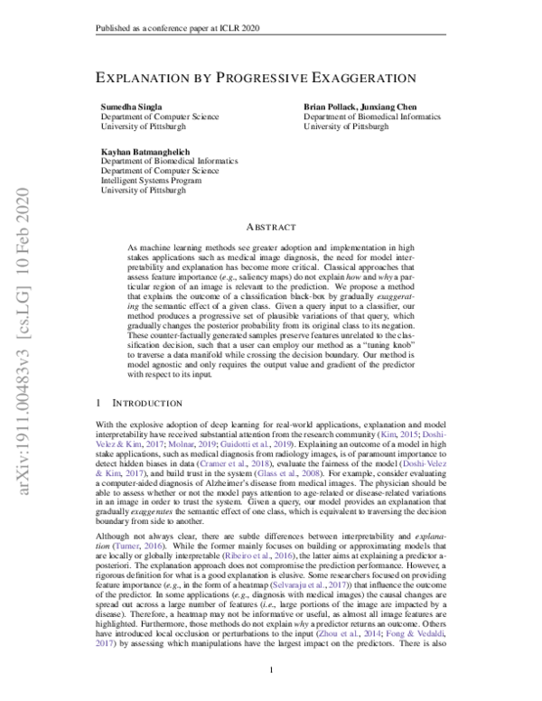 (PDF) Explanation by Progressive Exaggeration