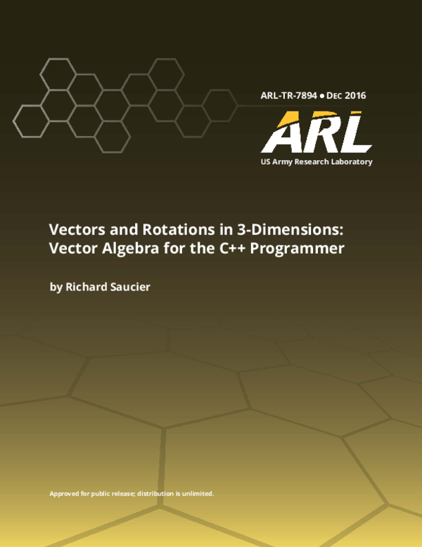 (PDF) Vectors and Rotations in 3-Dimensions: Vector Algebra for the C++ ...