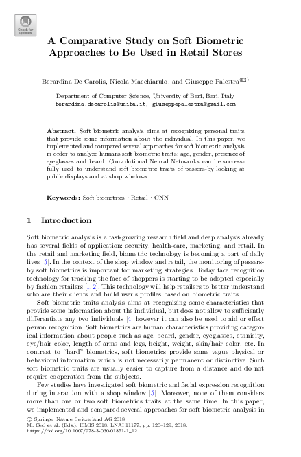 (PDF) A Comparative Study on Soft Biometric Approaches to Be Used in ...