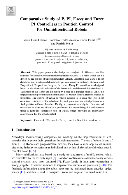 (PDF) Comparative Study of P, PI, Fuzzy and Fuzzy PI Controllers in ...