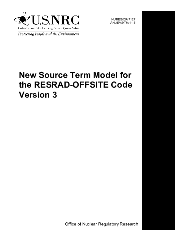 (PDF) New Source Term Model for the RESRAD-OFFSITE Code Version 3