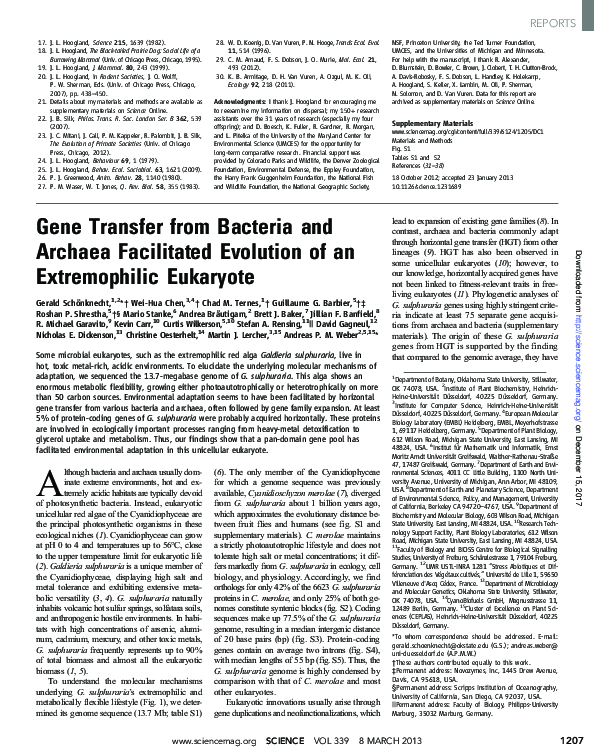 (PDF) Gene Transfer from Bacteria and Archaea Facilitated Evolution of ...