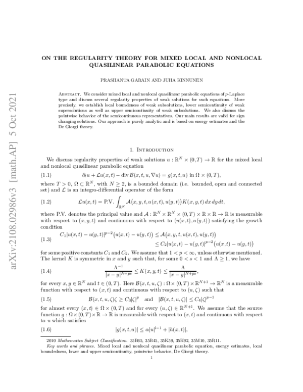 (PDF) On the regularity theory for mixed local and nonlocal quasilinear ...