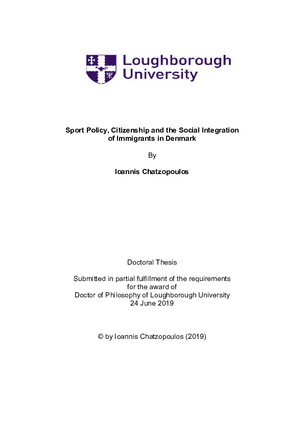 PDF) Sport policy, citizenship and the social integration of 