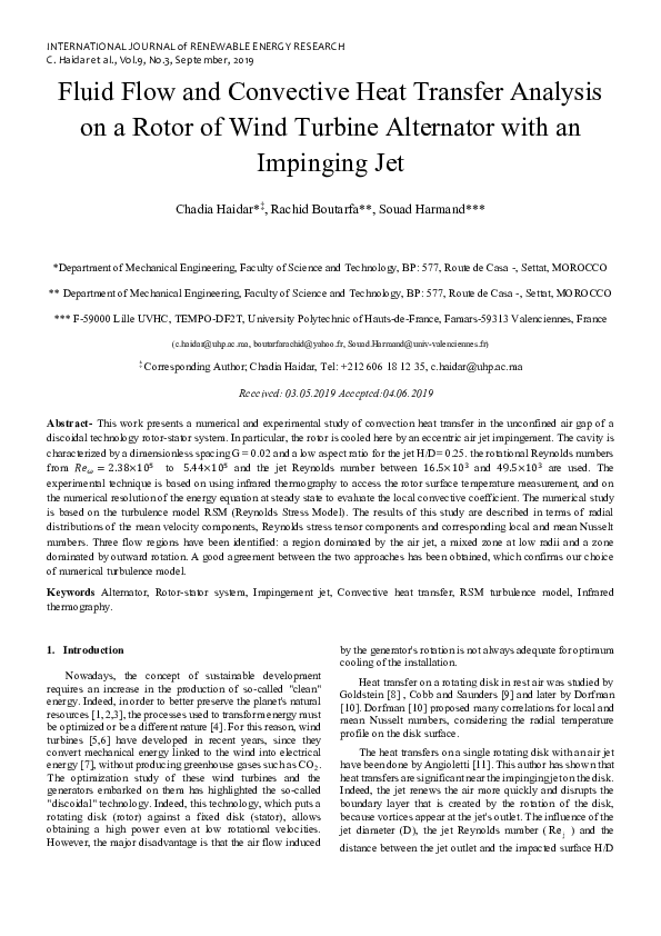 (PDF) Fluid Flow and Convective Heat Transfer Analysis on a Rotor of ...