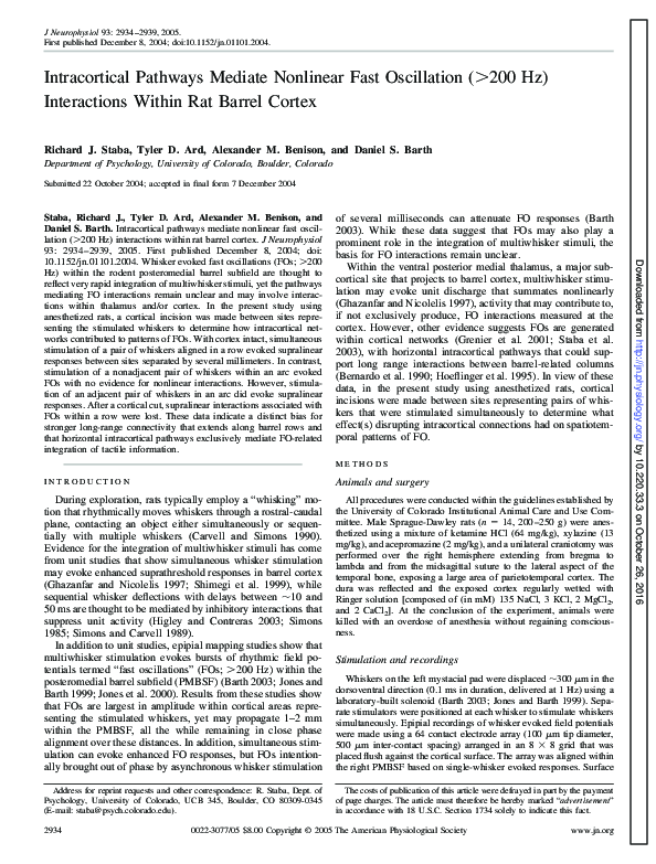 (PDF) Intracortical pathways mediate nonlinear fast oscillation (> 200 ...