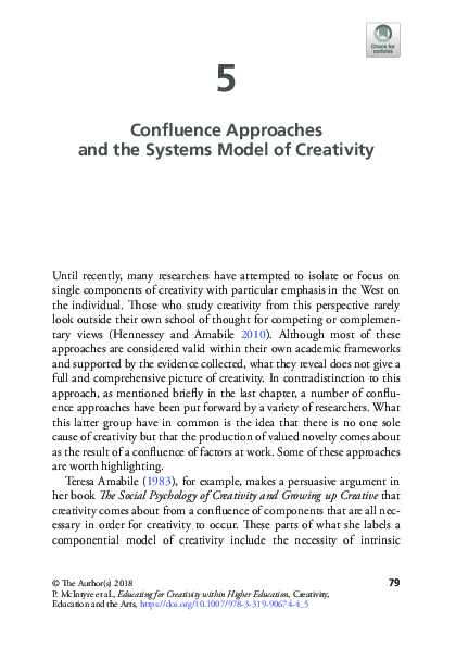 (PDF) Confluence Approaches and the Systems Model of Creativity